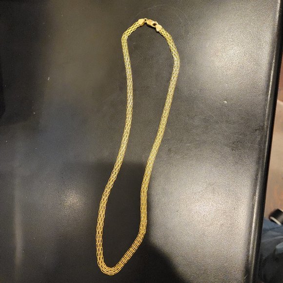 Vintage 14k Solid Gold Bismark Necklace, 24" with Lobster Clasp, Made In Italy - Picture 3 of 7